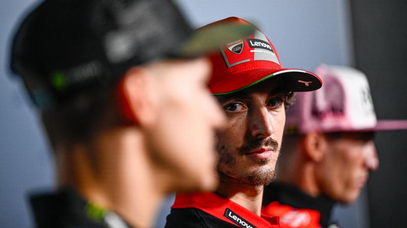 Pecco Bagnaia and his wife in a romantic moment