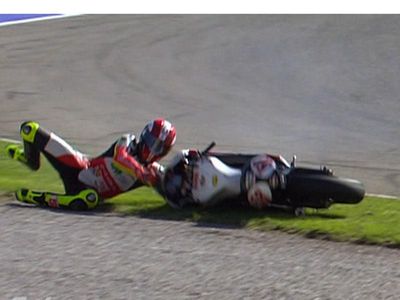 Marco Simoncelli crash during race in Valencia