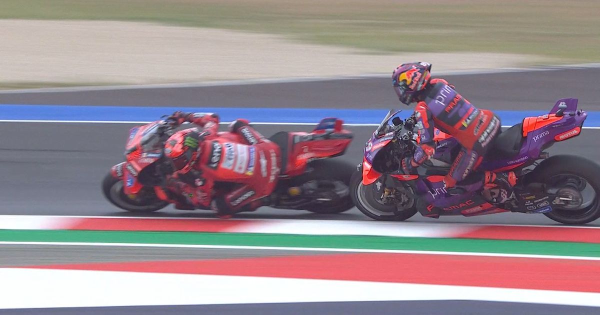 High drama as Martin and Bagnaia almost collide, Morbidelli and Acosta do!