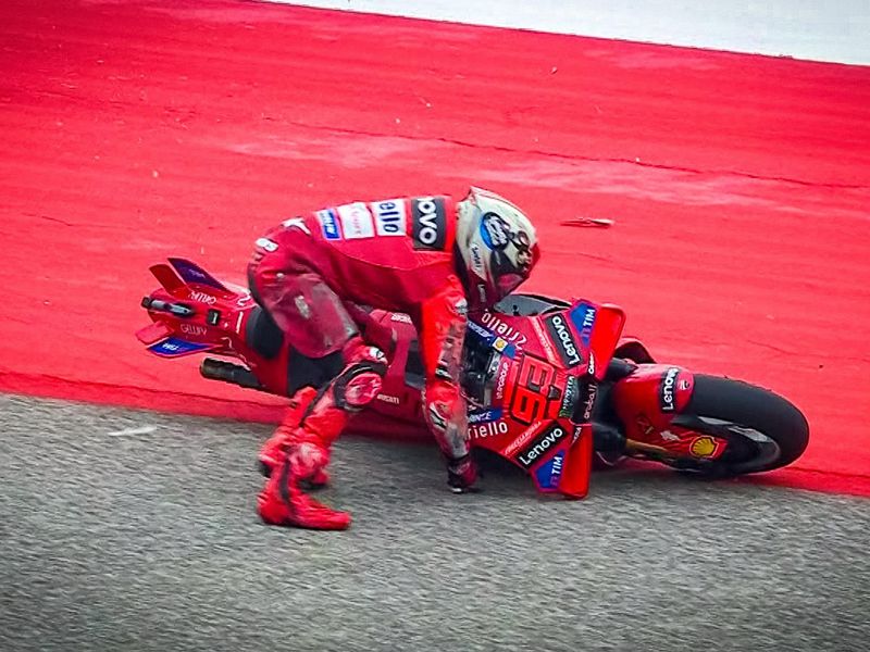 Unbeaten no more: Marc Marquez crashes out of COTA lead