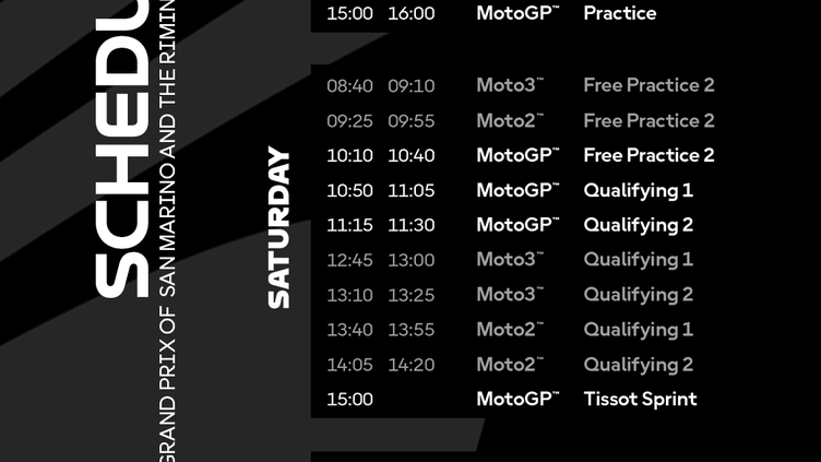 Time Schedule, San Marino GP
