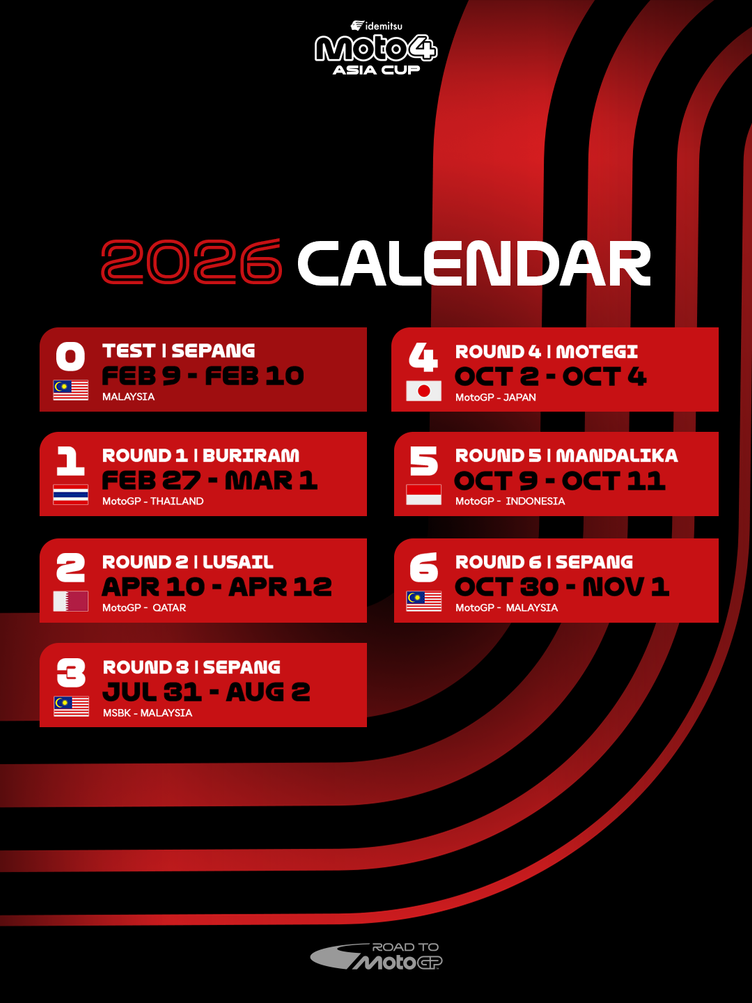 Full 2026 Idemitsu Moto4 Asia Cup calendar and entry list confirmed